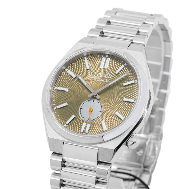 Citizen Tsuyosa Automatic Titanium Yellow Dial Silver Steel Strap Watch For Men - NK5010-51X