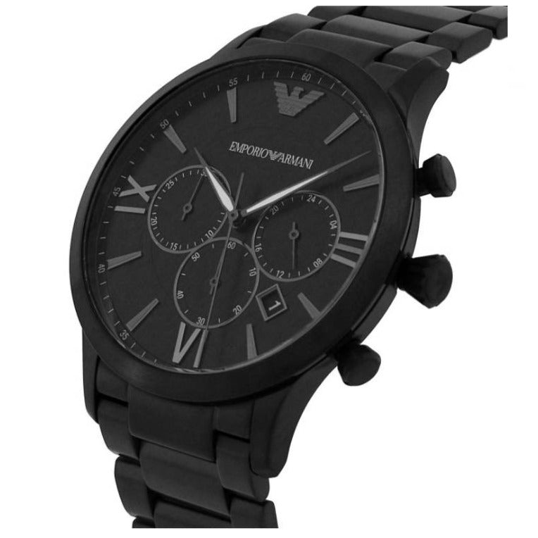 Emporio Armani Giovanni Chronograph Black Dial Black Steel Strap Watch For Men - AR11349