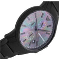 Emporio Armani Renato Chronograph Mother of Pearl Black Dial Black Steel Strap Watch For Men - AR11275