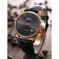 Mido Baroncelli III Automatic Grey Dial Black Leather Strap Watch For Men - M8600.3.13.4