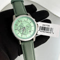 Armani Exchange Banks Chronograph Green Dial Green Leather Strap Watch For Men - AX1725