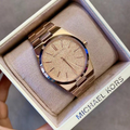 Michael Kors Channing Quartz Rose Gold Dial Rose Gold Steel Strap Watch For Women - MK6624