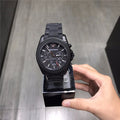 Emporio Armani Sportivo Chronograph Black Dial Black Silicone Strap Watch For Men - AR6092