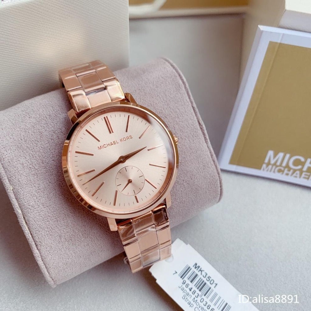 Michael Kors Jaryn Quartz Rose Gold Dial Rose Gold Steel Strap Watch For Women - MK3501