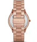 Michael Kors Slim Runway White Dial Rose Gold Steel Strap Watch For Women - MK3804