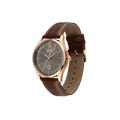 Hugo Boss Ambassador Grey Dial Brown Leather Strap Watch for Men - 1513387