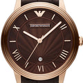 Emporio Armani Classic Quartz Brown Dial Brown Leather Strap Watch For Men - AR1613