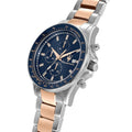 Maserati SFIDA Chronograph Blue Dial Two Tone Steel Strap Watch For Men - R8873640012