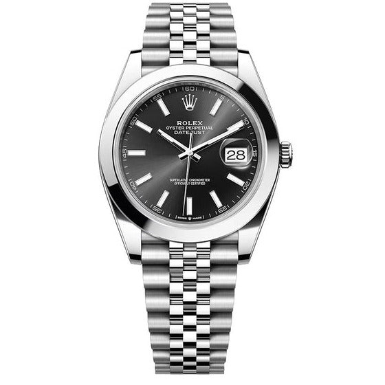 Rolex Datejust 41 Oyster Black Dial Oystersteel Jubilee Bracelet Watch for Men - M126300-0012