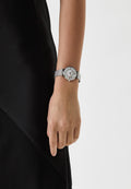 Emporio Armani Gianni T-Bar Quartz Mother of Pearl Dial Silver Mesh Bracelet Watch For Women - AR11319