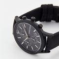 Emporio Armani Renato Chronograph Black Dial Black Nylon Strap Watch For Men - AR11457