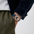 Armani Exchange Hampton Chronograph Rose Gold Dial Blue Silicone Strap Watch For Men - AX1730