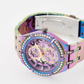 Guess Allara Quartz Purple Dial Purple Steel Strap Watch For Women - GW0604L4