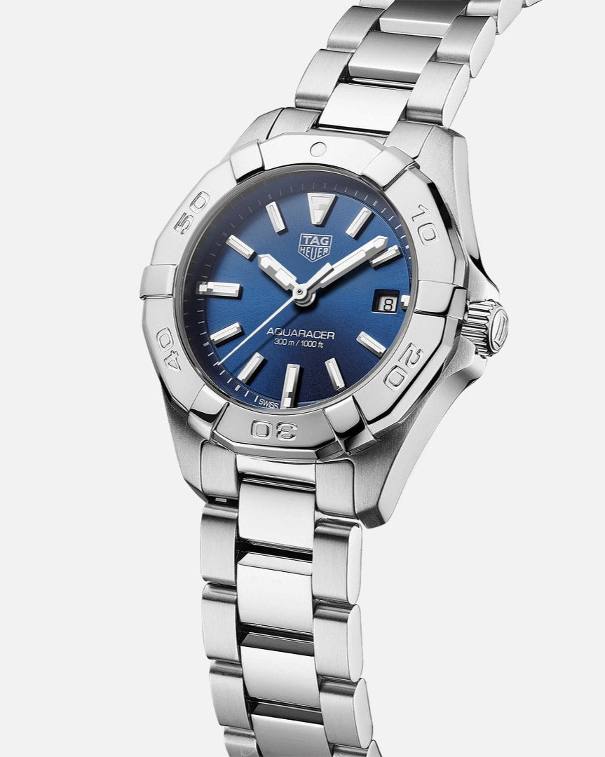 Tag Heuer Aquaracer Blue Dial Silver Steel Strap Watch for Women - WBD1412.BA0741