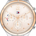 Tommy Hilfiger Eve Chronograph Quartz Pink Dial Silver Steel Strap Watch For Women - 1782279