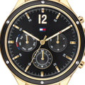 Tommy Hilfiger Eve Chronograph Quartz Black Dial Black Silicone Strap Watch For Women - 1782282