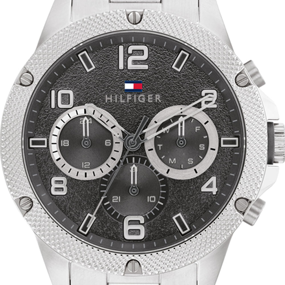 Tommy Hilfiger Blaze Chronograph Quartz Black Dial Silver Steel Strap Watch For Men - 1792029