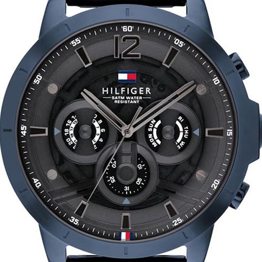 Tommy Hilfiger Luca Chronograph Quartz Grey Dial Blue Steel Strap Watch For Men - 1710493