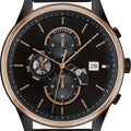 Tommy Hilfiger Weston Chronograph Black Dial Black Mesh Bracelet Watch For Men - 1710505