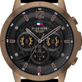 Tommy Hilfiger Luca Chronograph Black Dial Black Rubber Strap Watch For Men - 1710491