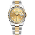 Rolex Datejust 36mm Yellow Gold Champagne Two Tone Steel Strap Watch for Men - M126233-0016