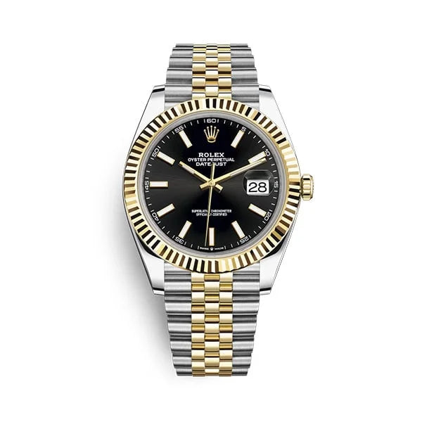 Rolex Datejust 41 Oyster Black Dial Two Tone Jubilee Bracelet Watch for Men - M126333-0014