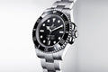 Rolex Submariner Black Dial Silver Steel Strap Watch for Men - M124060-0001