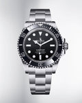 Rolex Submariner Black Dial Silver Steel Strap Watch for Men - M124060-0001