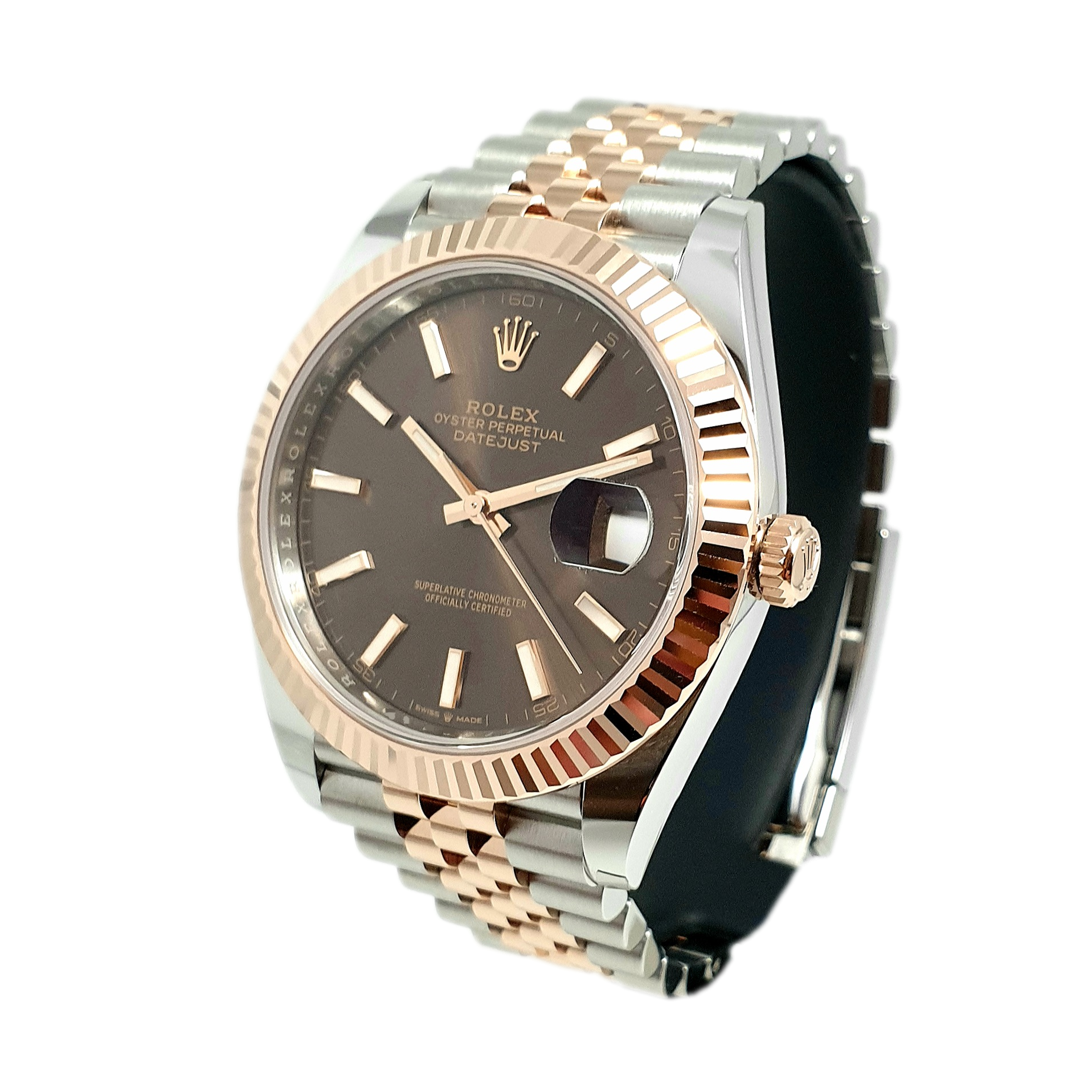 Rolex Datejust 41 Oyster Chocolate Dial Two Tone Oystersteel & Everose Gold Jubilee Bracelet Watch for Men - M126331-0002