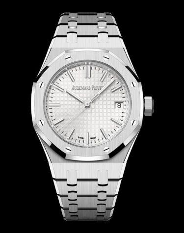 Audemars Piguet Royal Oak 50th Anniversary White Dial Silver Steel Strap Watch for Men - 15550ST.OO.1356ST.01