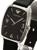 Emporio Armani Epsilon Quartz Black Dial Black Leather Strap Watch For Men - AR2490