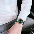 Salvatore Ferragamo F-80 Classic Green Dial Green Leather Strap Watch for Men - SFDT00119