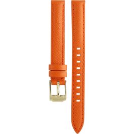 Michael Kors Runway Quartz Gold Dial Orange Leather Strap Watch For Women - MK2275