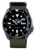 Seiko 5 Sport Automatic Black Dial Green Nylon Strap Watch For Men - SRPD65K4