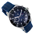 Tommy Hilfiger Larson Chronograph Blue Dial Blue Rubber Strap Watch For Men - 1791920