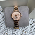 Michael Kors Portia Analog Quartz Rose Gold Dial Rose Gold Steel Strap Watch For Women - MK3839