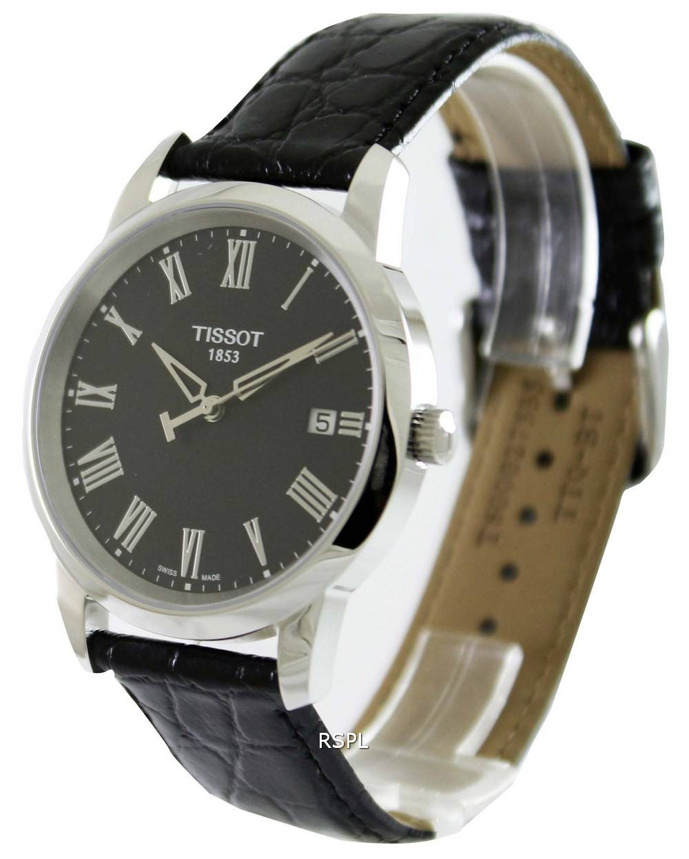 Tissot Classic Dream Black Dial Black Leather Strap Watch for Men - T033.410.16.053.01