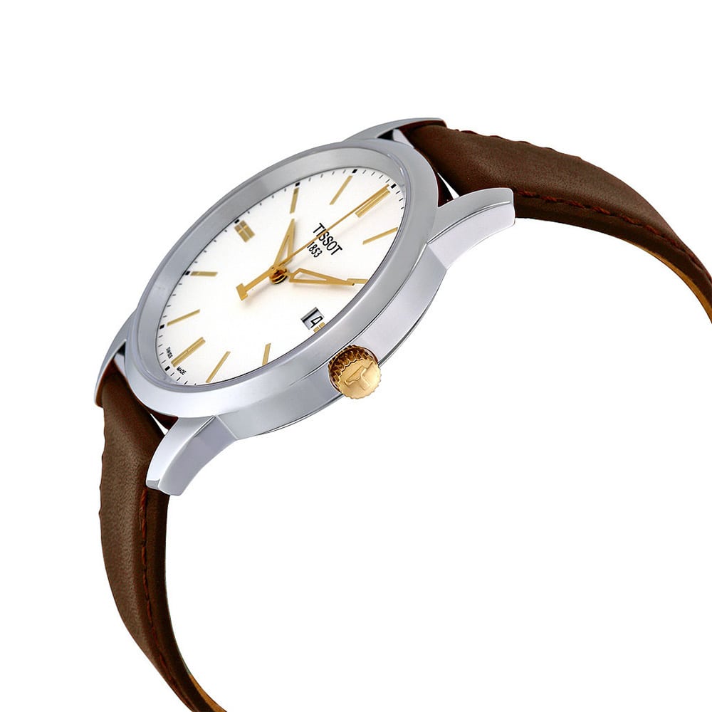 Tissot T Classic Dream White Dial Brown Leather Strap Watch for Men - T033.410.26.011.01