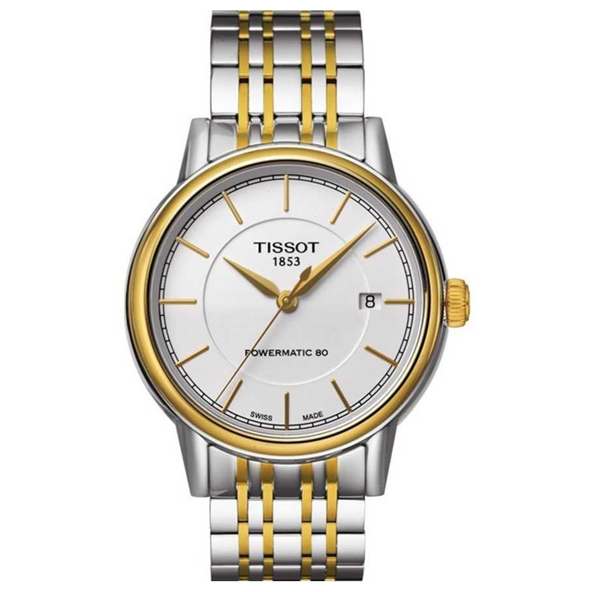 Tissot T Classic Carson Automatic White Dial Two Tone Steel Strap Watch for Men - T085.407.22.011.00