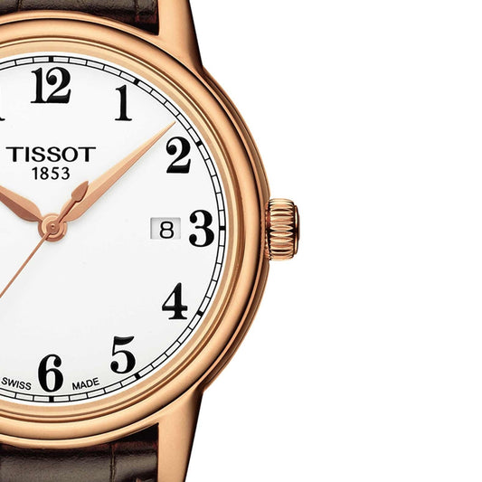 Tissot T Classic Carson Quartz White Dial Brown Leather Strap Watch for Men - T085.410.36.012.00