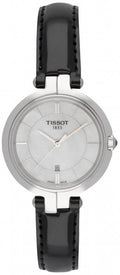 Tissot T Lady Flamingo Mother of Pearl Dial Black Leather Strap Watch for Women - T094.210.16.111.00