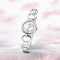 Tissot T Trend Flamingo Mother of Pearl White Dial Silver Steel Strap Watch for Women - T094.210.11.116.00