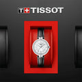 Tissot T Lady Flamingo Mother of Pearl Dial Black Leather Strap Watch for Women - T094.210.16.111.00