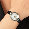 Tissot T Lady Flamingo Mother of Pearl Dial Black Leather Strap Watch for Women - T094.210.16.111.00