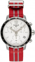 Tissot Quickster Chronograph NBA Houston Rockets Special Edition White Dial Two Tone NATO Strap Watch for Men - T095.417.17.037.12