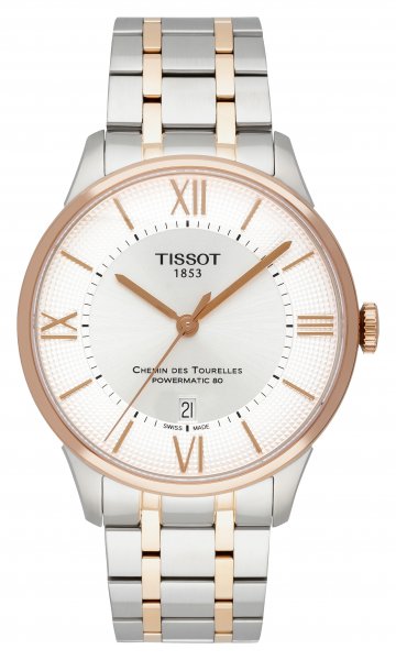 Tissot Chemin Des Tourelles Automatic Silver Dial Two Tone Steel Strap Watch for Men - T099.407.22.038.02