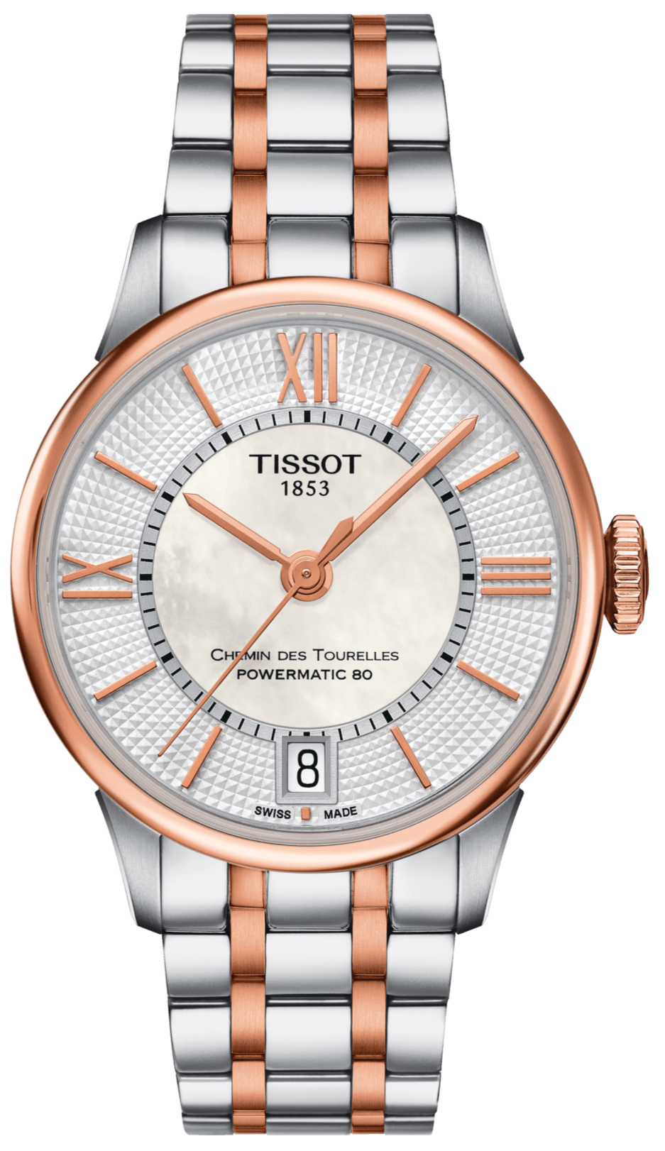 Tissot Chemin Des Tourelles Automatic Silver Dial Two Tone Steel Strap Watch for Men - T099.407.22.038.02