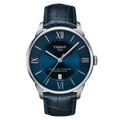 Tissot Chemin Des Tourelles Powermatic 80 Blue Dial Blue Leather Strap Watch for Men - T099.407.16.048.00