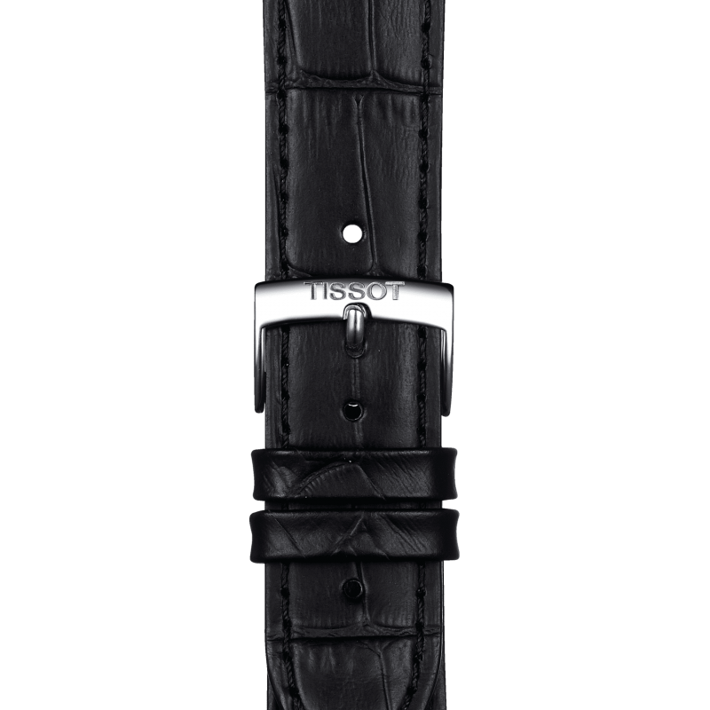 Tissot T Classic PR 100 White Dial Black Leather Strap Watch for Men - T101.410.16.031.00