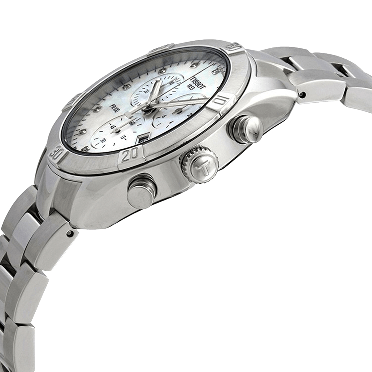 Tissot PR 100 Sport Chic Chronograph Silver Dial Silver Steel Strap Watch for Women - T101.917.11.031.00